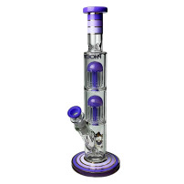 Glass Bongo Purple Phoenix Doppel-8-Arm-Perkolatoren Gold Line