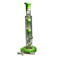 Glass Bongo Purple Phoenix Doppel-8-Arm-Perkolatoren Gold Line – ausgewähltes Downpipe und Puff