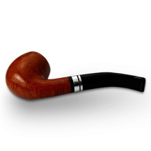Bruyère-Tabakpfeife SAVINELLI - Minerva Liscia Nat 601, braune Farbe und „Bent Billiard“-Form - unterer Teil der Pfeife