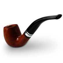 Bruyère-Tabakpfeife SAVINELLI - Minerva Liscia Nat 601, braune Farbe und „Bent Billiard“-Form - Mundstück