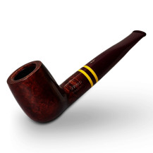 Bruyère-Tabakpfeife SAVINELLI - Regimental Smooth Burgundy 101, dunkelrote Farbe und „Billard“-Form