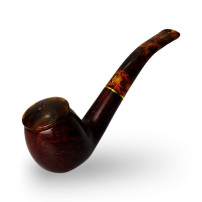 Bruyère-Tabakpfeife SAVINELLI - Tortuga Smooth 626, rot-schwarze Farbe, „Apple Bent“-Form - mit Kappe