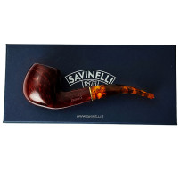 Bruyère-Tabakpfeife SAVINELLI - Tortuga Smooth 626, rot-schwarz, „Apple Bent“-Form - mit Schachtel