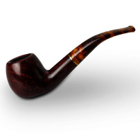Bruyère-Tabakpfeife SAVINELLI - Tortuga Smooth 626 in Rot und Schwarz und "Apple Bent"-Form - Seitenansicht