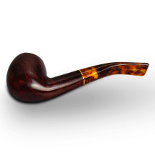 Bruyère-Tabakpfeife SAVINELLI - Tortuga Smooth 626 in Rot und Schwarz und „Apple Bent“-Form - Pfeifenboden