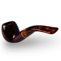 Bruyère-Tabakpfeife SAVINELLI - Tortuga Smooth 626, rot-schwarze Farbe, „Apple Bent“-Form - Mundstück