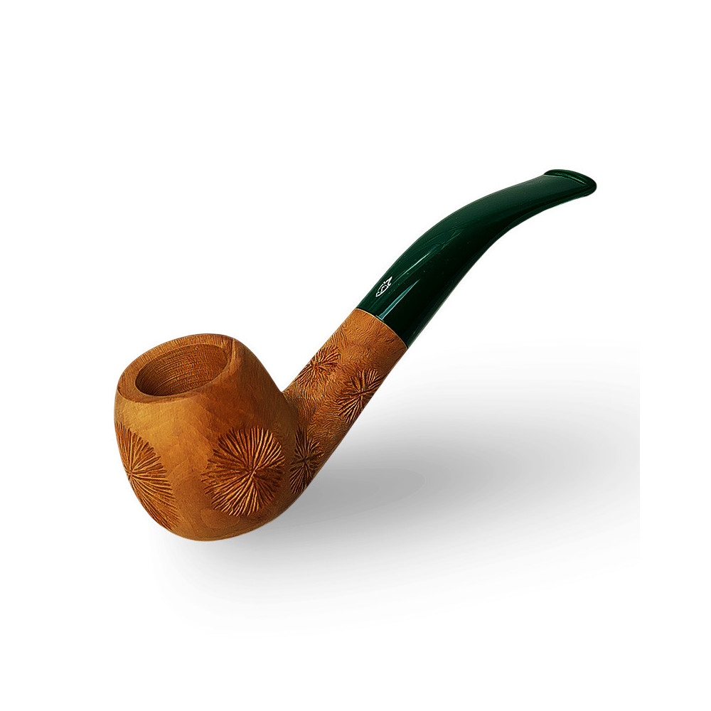 Bruyère-Tabakpfeife SAVINELLI - Spinosa 626, hellbraune Farbe und „Bent Apple“-Form