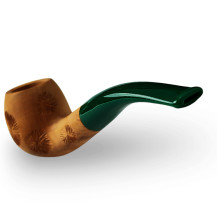 Bruyère-Tabakpfeife SAVINELLI - Spinosa 626, hellbraune Farbe und „Bent Apple“-Form - Mundstück