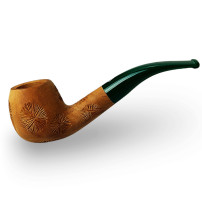 Bruyère-Tabakpfeife SAVINELLI - Spinosa 626, hellbraune Farbe und „Bent Apple“-Form - Seitenansicht