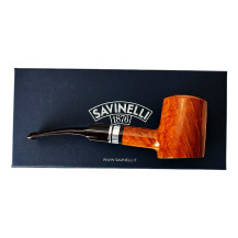 Bruyère-Tabakpfeife SAVINELLI – Minerva Liscia Nat 310, braun, „Poker“-Form – mit Geschenkbox