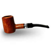 Bruyère-Tabakpfeife SAVINELLI - Minerva Liscia Nat 310, braun, „Poker“-Form - Seitenansicht