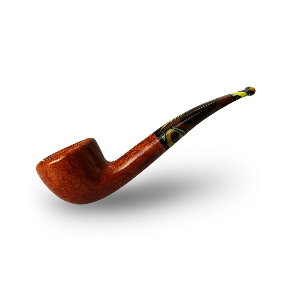 Bruyère-Tabakpfeife SAVINELLI - Paloma Smooth Brown 316, braune Farbe und „Bent Pot“-Form - Seitenansicht