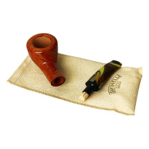 Bruyère-Tabakpfeife SAVINELLI - Paloma Smooth Brown 316, braun in der Farbe „Bent Pot“, in Form eines gebogenen Topfes - auf ein