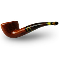 Bruyère-Tabakpfeife SAVINELLI - Paloma Smooth Brown 316, braune Farbe und „Bent Pot“-Form - Mundstück