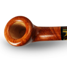 Bruyère-Tabakpfeife SAVINELLI - Paloma Smooth Brown 316, braune Farbe und „Bent Pot“-Form - Kopf