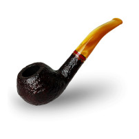 Bruyère-Tabakpfeife SAVINELLI - St. Nicholas 2024 673, dunkelrote Farbe, „Bent Rhodesian“-Form