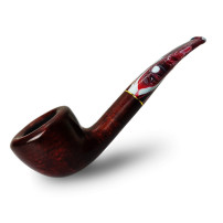 Bruyère-Tabakpfeife SAVINELLI - Vigna Liscia Marrone 316, dunkelrote Farbe und „Dublin Bent“-Form - Seitenansicht