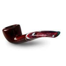 Bruyère-Tabakpfeife SAVINELLI - Vigna Liscia Marrone 316, dunkelrote Farbe und „Dublin Bent“-Form - Mundstück