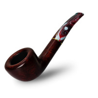 Tabakpfeife aus Dornbusch SAVINELLI - Vigna Liscia Marrone 316 in dunkelroter Farbe und „Dublin Bent“-Form