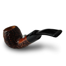 Bruyère-Tabakpfeife SAVINELLI – Tennis Brownblast, braune Farbe und „Bent Apple“-Form – Mundstück