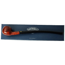 Bruyère-Tabakpfeife SAVINELLI – Churchwarden Liscia 313, braun, Form „Churchwarden“ – mit Schachtel