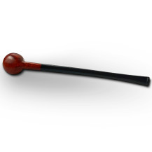 Bruyère-Tabakpfeife SAVINELLI – Churchwarden Liscia 313, braune Farbe und „Churchwarden“-Form – Pfeifenboden