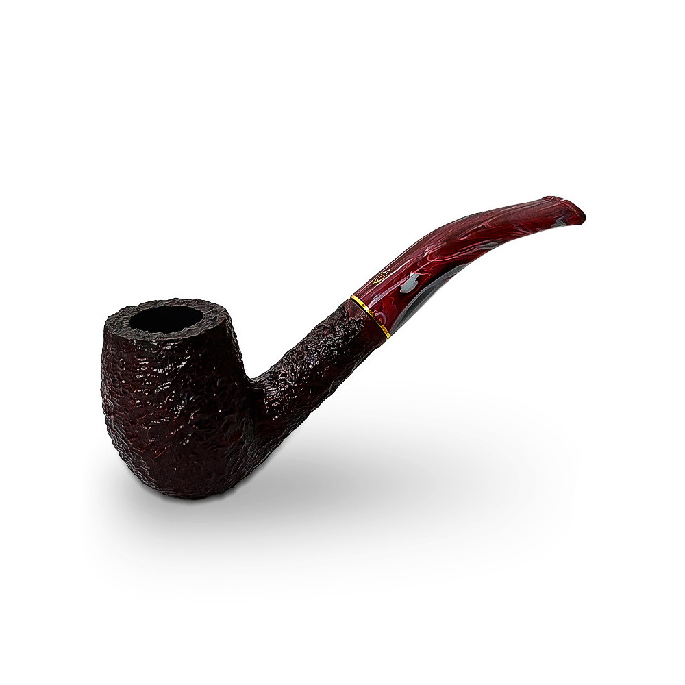 Bruyère-Tabakpfeife SAVINELLI - Vigna Rusticata Bordeaux 670, dunkelrote Farbe und „Egg Bent“-Form