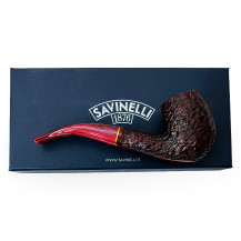 Bruyère-Tabakpfeife SAVINELLI – Vigna Rusticata Bordeaux 670, dunkelrote Farbe, „Egg Bent“-Form – mit Schachtel