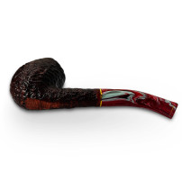 Bruyère-Tabakpfeife SAVINELLI - Vigna Rusticata Bordeaux 670, dunkelrote Farbe und „Egg Bent“-Form – Pfeifenboden