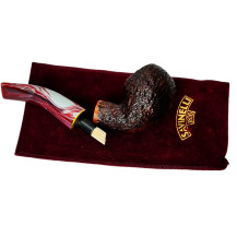 Bruyère-Tabakpfeife SAVINELLI - Vigna Rusticata Bordeaux 642, dunkelrote Farbe und „Bent Apple“-Form - ungefaltet