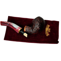 Bruyère-Tabakpfeife SAVINELLI - Vigna Rusticata Bordeaux 642, dunkelrote Farbe und „Bent Apple“-Form - ungefaltet