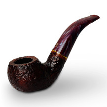 Bruyère-Tabakpfeife SAVINELLI - Vigna Rusticata Bordeaux 642, dunkelrote Farbe und „Bent Apple“-Form