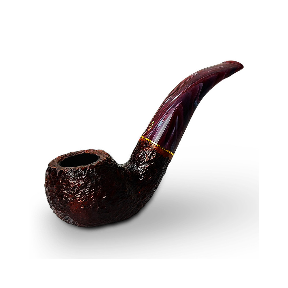 Bruyère-Tabakpfeife SAVINELLI - Vigna Rusticata Bordeaux 642, dunkelrote Farbe und „Bent Apple“-Form