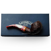 Bruyère-Tabakpfeife SAVINELLI - Vigna Rusticata Bordeaux 642, dunkelrote Farbe, Form „Bent Apple“ - mit Schachtel
