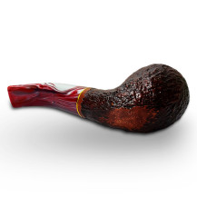 Bruyère-Tabakpfeife SAVINELLI - Vigna Rusticata Bordeaux 642, dunkelrote Farbe und „Bent Apple“-Form - Unterteil