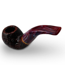Bruyère-Tabakpfeife SAVINELLI - Vigna Rusticata Bordeaux 642, dunkelrote Farbe und „Bent Apple“-Form - Mundstück