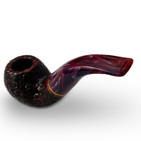 Bruyère-Tabakpfeife SAVINELLI - Vigna Rusticata Bordeaux 642, dunkelrote Farbe und „Bent Apple“-Form - Mundstück