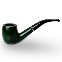 Bruyère-Tabakpfeife SAVINELLI – Arcobaleno Green 606, grüne Farbe und „Bent Billiard“-Form