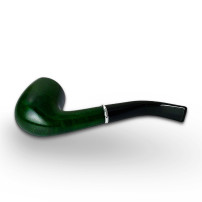Bruyère-Tabakpfeife SAVINELLI – Arcobaleno Green 606, grüne Farbe und „Bent Billiard“-Form – unterer Teil der Pfeife