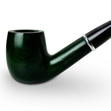 Bruyère-Tabakpfeife SAVINELLI – Arcobaleno Green 606, grüne Farbe und „Bent Billiard“-Form – Kopf