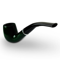 Bruyère-Tabakpfeife SAVINELLI – Arcobaleno Green 606, grüne Farbe und „Bent Billiard“-Form – Mundstück