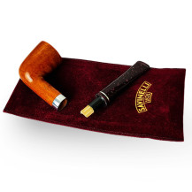 Bruyère-Tabakpfeife SAVINELLI – Bacco Smooth Natural 409, braun, „Dublin“-Form – auf einem Beutel verpackt