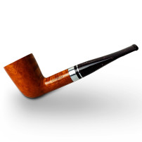 Bruyère-Tabakpfeife SAVINELLI – Bacco Smooth Natural, braune Farbe 409, Form „Dublin“ – Seitenansicht