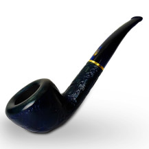 Bruyère-Tabakpfeife SAVINELLI – Alligatorgrün, Rot, Blau, 316B, blaue Farbe und „Bent Pot“-Form