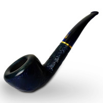 Bruyère-Tabakpfeife SAVINELLI – Alligatorgrün, Rot, Blau, 316B, blaue Farbe und „Bent Pot“-Form