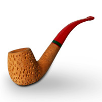 Tabakpfeife aus Dornbusch SAVINELLI - Fragola Rusticata Naturale in hellbrauner Farbe und „Bent Billiard“-Form
