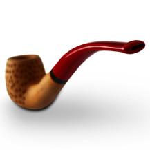 Bruyère-Tabakpfeife SAVINELLI – Fragola Rusticata Naturale, hellbraune Farbe und „Bent Billiard“-Form – Mundstück
