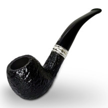 Bruyère-Tabakpfeife SAVINELLI - Trevi Rusticated 626 in Schwarz und „Bent Apple“-Form