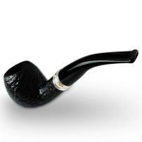 Bruyère-Tabakpfeife SAVINELLI - Trevi Rusticated 626, schwarze Farbe und „Bent Apple“-Form - Mundstück