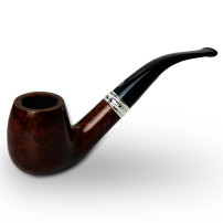 Bruyère-Tabakpfeife SAVINELLI - Trevi Smooth 602, dunkelbraune Farbe und „Bent Billiard“-Form